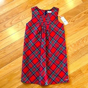 NWT Vineyard Vines Jolly Plaid Holiday Dress size 12 in Lighthouse Red